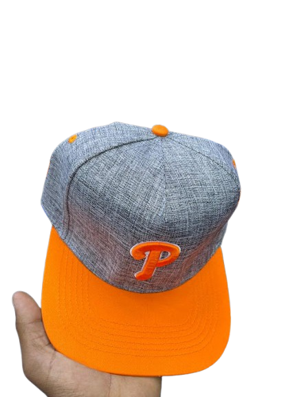 Philadelphia Phillies Script P Snapback Cap – Heather Grey & Orange
